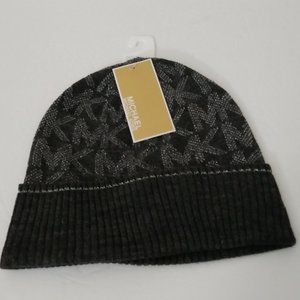 Michael Kors Women`s Bordered MK Logo Cuff Beanie